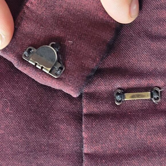 Vintage 90s Flare Pants 10 Oxblood Form Fitting Stretch Retro 70's Disco Gothic - Picture 4 of 10